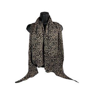 AJ Tropics Shawl Cheetah Print Sheer Scarf Lightweight Multi Use Swim Cover Up